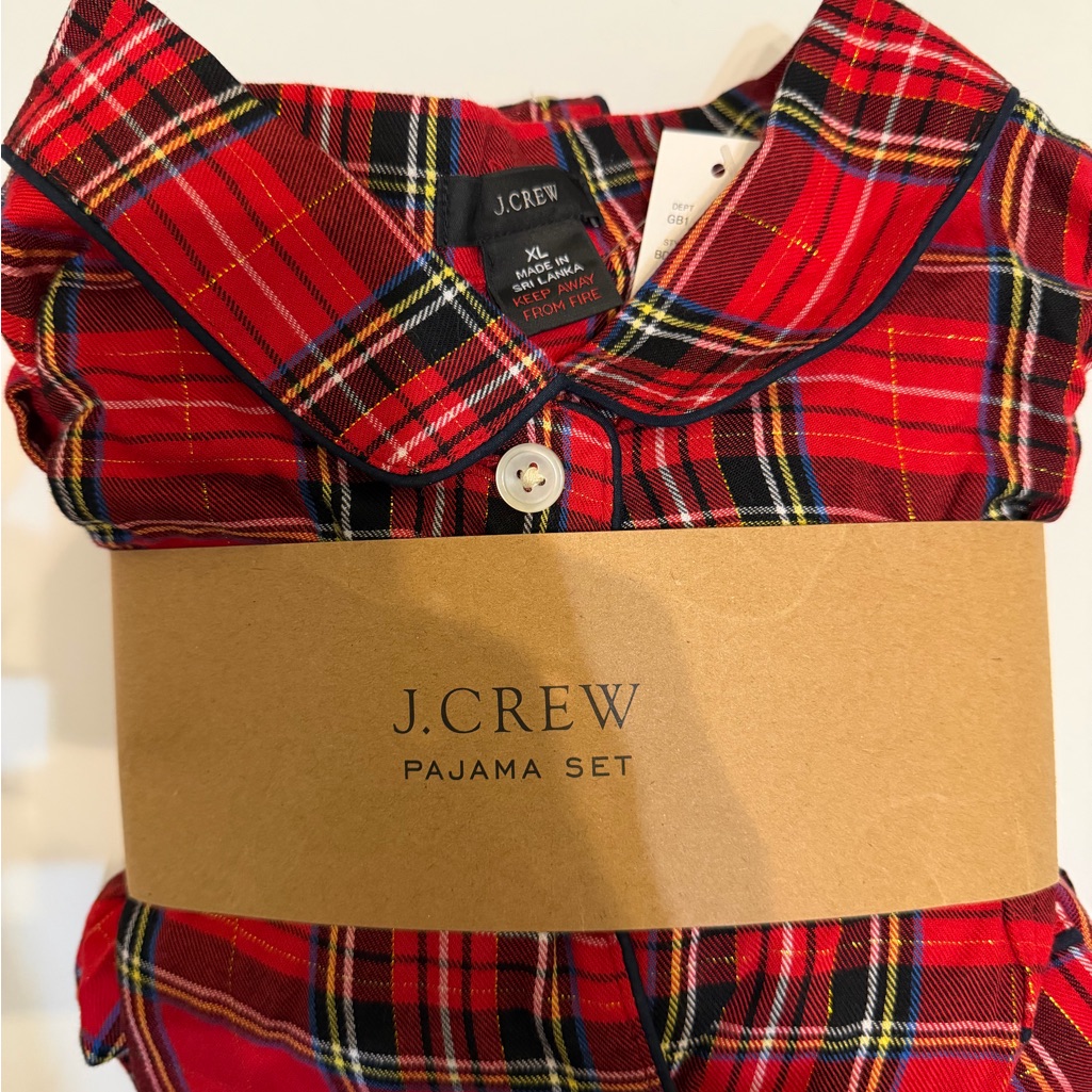 J. Crew Womens Plaid Pajama Set In Red And Black